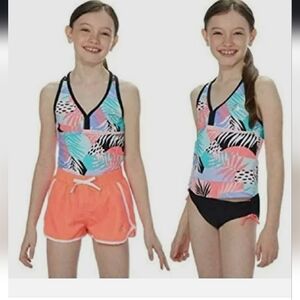 Gerry Girls Size 14 Swim Tankini Swimsuit 1 Top Firelight, Short Racerback NWT